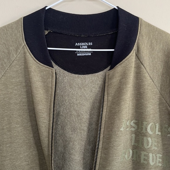Green assholes live forever zip up mens - Picture 3 of 4
